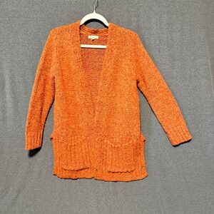 Margeaux & Ellie Open Cardigan Sweater Women's Medium Orange Flecked
